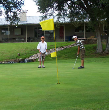 Golfer putting